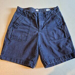 Gap Girlfriend Chino Shorts with Cargo Pockets in Dark Blue